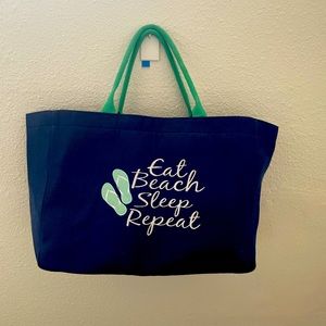 Beach Large Tote Bag. 
Eat, Sleep, Beach Repeat